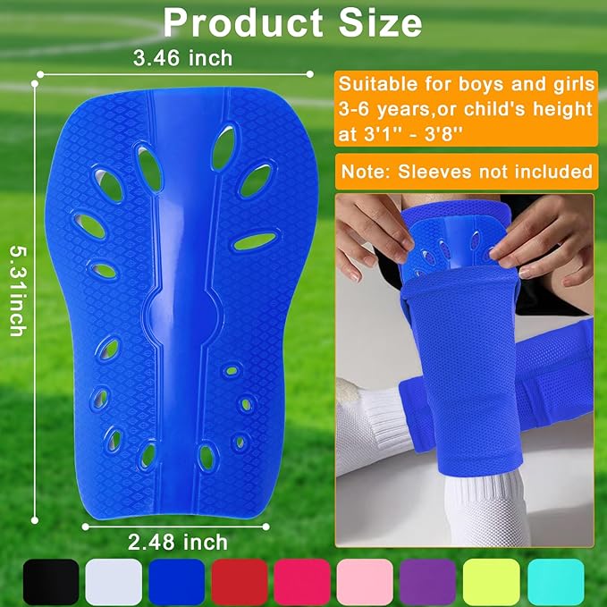 2 Pairs Shin Guards Soccer for Kids,Shin Pads Extra Lightweight Breathable Slide in Shin Guard for
