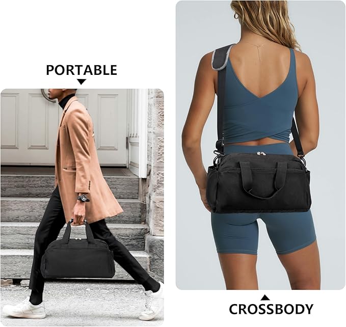 14 inch Small Gym Bag for Women & Men, Mini Duffel Bag for Travel Sports Lightweight Carry On Bag