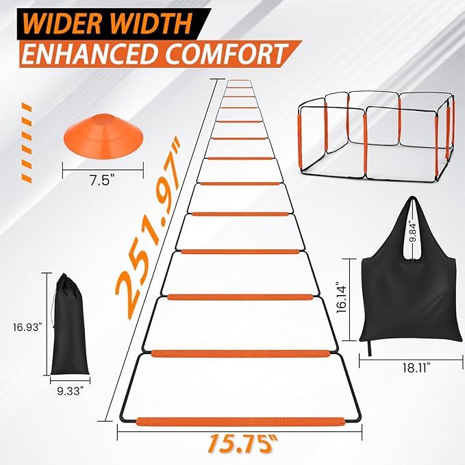 Agility Ladder, Speed Ladder, Agility Ladder Speed Training Equipment, Football Ladder, Footwork