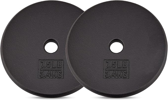 Yes4All Standard 1" Cast Iron Weight Plate - Ideal for Strength Training - Multiple Weight: 5LB to