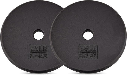 Yes4All Standard 1" Cast Iron Weight Plate - Ideal for Strength Training - Multiple Weight: 5LB to