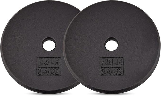 Yes4All Standard 1" Cast Iron Weight Plate - Ideal for Strength Training - Multiple Weight: 5LB to