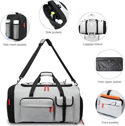 Lyweem Large Duffle Bag Backpack for Travel, 70L Heavy Duty Gym Duffel Bag with Shoes Compartment