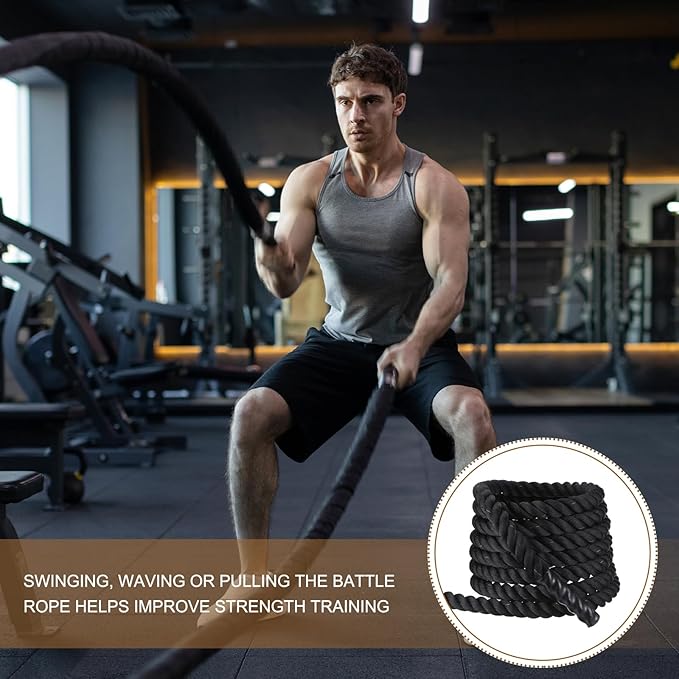 MECCANIXITY Battle Rope 40ft x 2 Inch Polyester Workout Rope Heavy Fitness Exercise Rope for