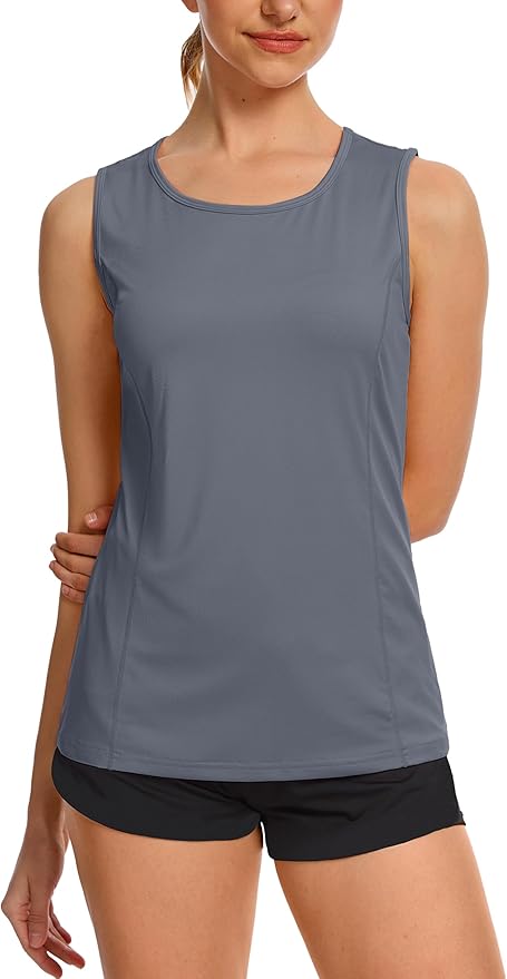 TACVASEN Women's UPF 80+ Workout Tank Top Sleeveless Quick Dry Sun Protection Hiking Athletic Gym