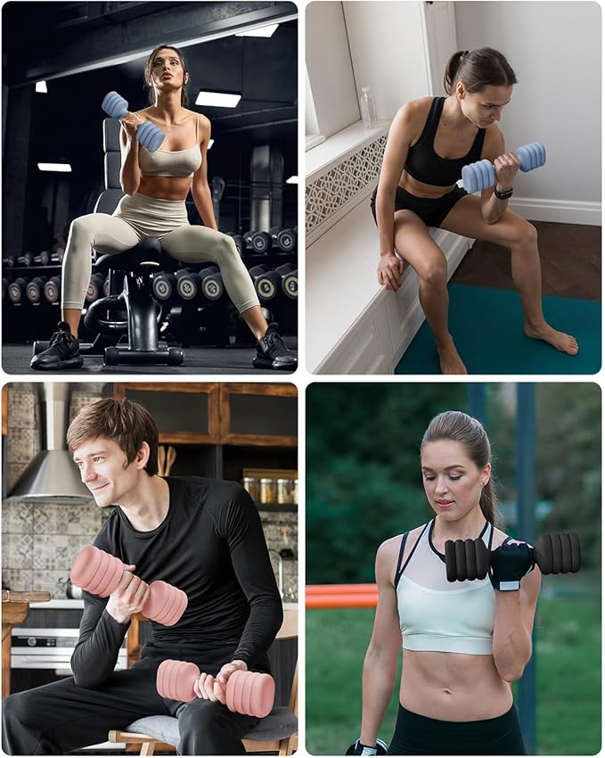 YOTTOY Adjustable Dumbbell Set of 2, 4-in-1 Hand Weights for Women at Home, Compact Free Weights