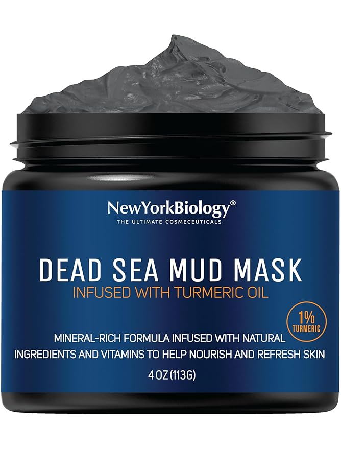 New York Biology Dead Sea Mud Mask for Face and Body | with Turmeric Oil | Spa Quality Pore Refiner