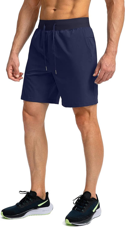 Men's Running Shorts with Zipper Pockets 9 Inch/ 7 Inch / 5 Inch Lightweight Quick Dry Gym Workout