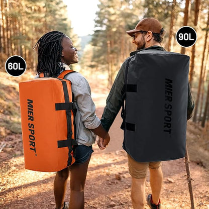 MIER Water Resistant Backpack Duffle Heavy Duty Convertible Duffle Bag with Backpack Straps for