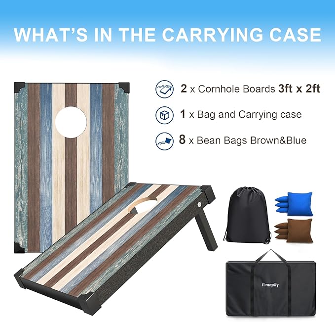 2’x3’ Cornhole Boards Set, Cornhole Outdoor Game Set - Corn Hole Toss Boards Set with 8 Cornhole
