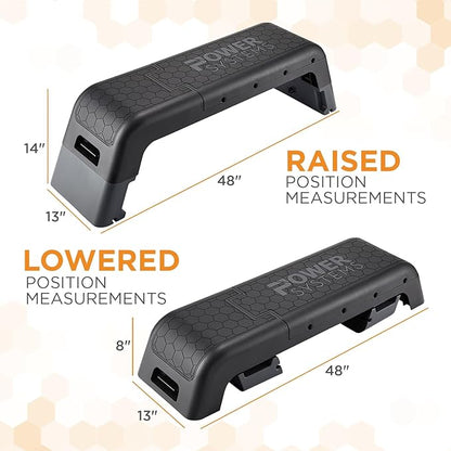 Power Systems Step Bench & Weight Bench | Aerobic Platform & Plyo Box for Cardio, Strength |