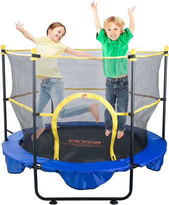 VEVOR 5FT Trampoline 50"/55"/56 * 35" for Indoor/Outdoor use for Toddlers, Foldable Mini Baby with