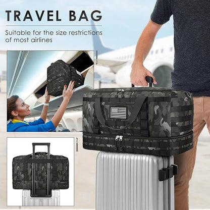 ETRONIK Travel Bag for Men Women, Gym Bag & Tactical Duffle Bags for Travel, Carry on with Toiletry