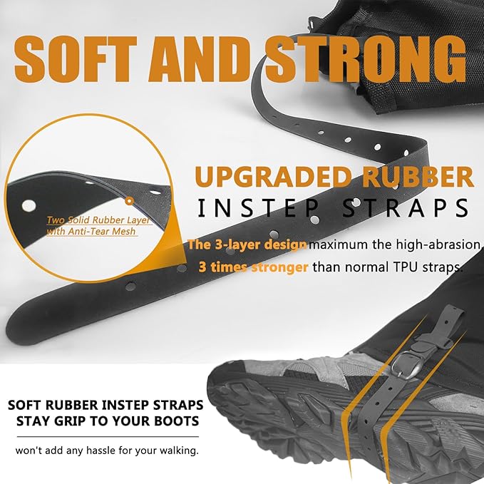 Frelaxy Leg Gaiters Ultra HIGH-Performance Hunting Gaiters, 100% Waterproof Hiking Gaiters with