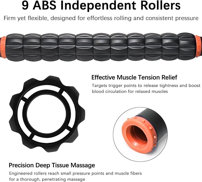 Muscle Roller Stick for Athletes -Roller Massager for Myofascial Pain Relief - Handheld Physical