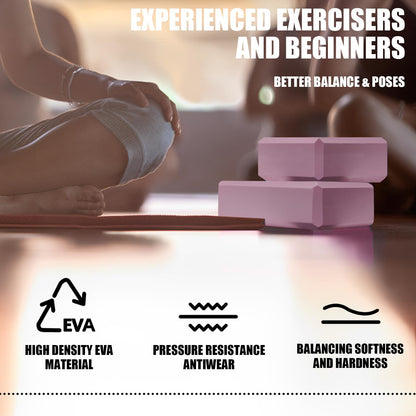 Septo 2 Pcs Yoga Blocks, 9x6x3 Inch Pink Foam Blocks for Pilates