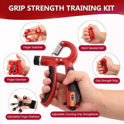 13 PCS Grip Strength Trainer Kit, Hand Gripper Strengthener, Forearm Strengthener, Finger