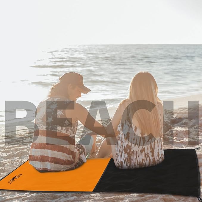 Frelaxy Pocket Picnic Blanket, Waterproof Sandproof Beach Mat, Compact Camping Tarp for Festivals