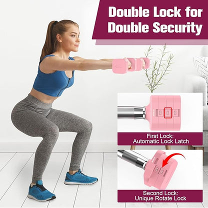 22LBS Adjustable Dumbbells Set, Adjustable Weight Dumbbells with 4 Levels 4.4lb, 6.6lb, 8.8lb