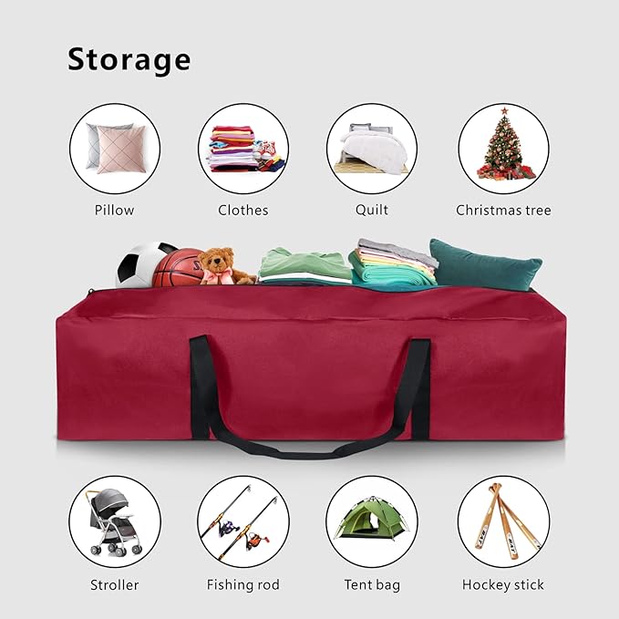 TOPDesign 46 Inch Extra Large Zippered Duffel Bag for Travel Camping Sports Equipment Storage