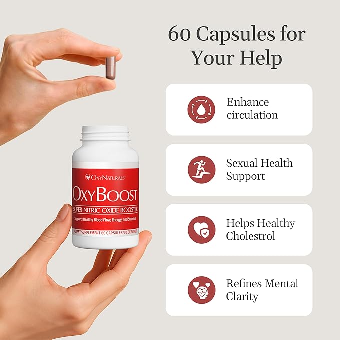 OxyBoost Nitric Oxide Supplement for Men & Women - Supports Circulation, Heart Health, Energy