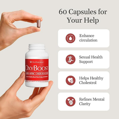 OxyBoost Nitric Oxide Supplement for Men & Women - Supports Circulation, Heart Health, Energy