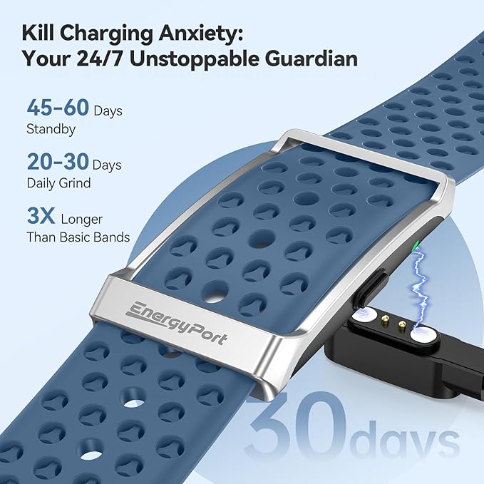 Smart Bracelet with Blood Oxygen/Blood Pressure Monitor, 60-Day Battery Health Fitness Tracker with