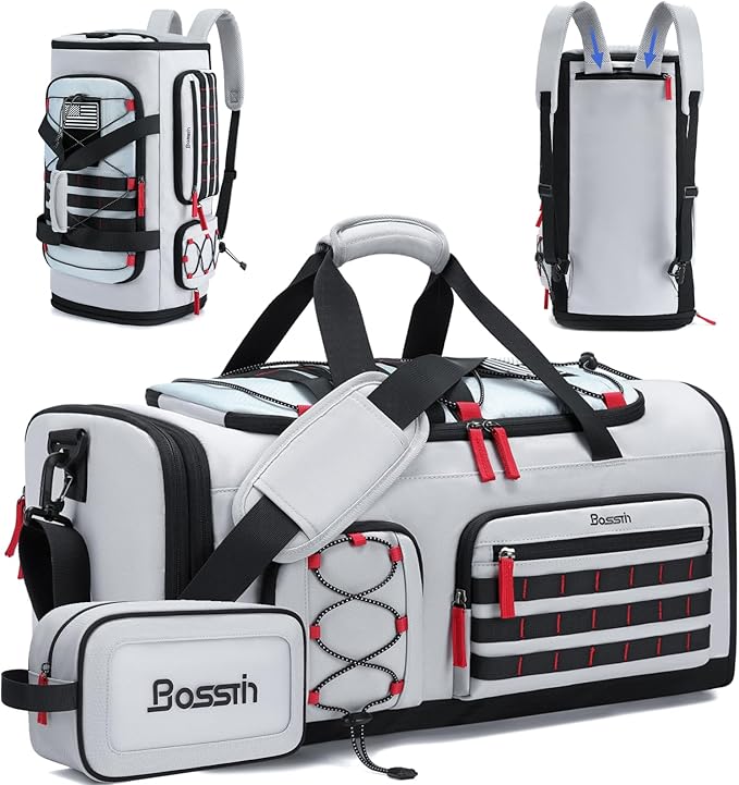 Bosstin Gym Bag for Men & Women, 45L Travel Duffle Sports Duffel Bag Gym Weekender Overnight