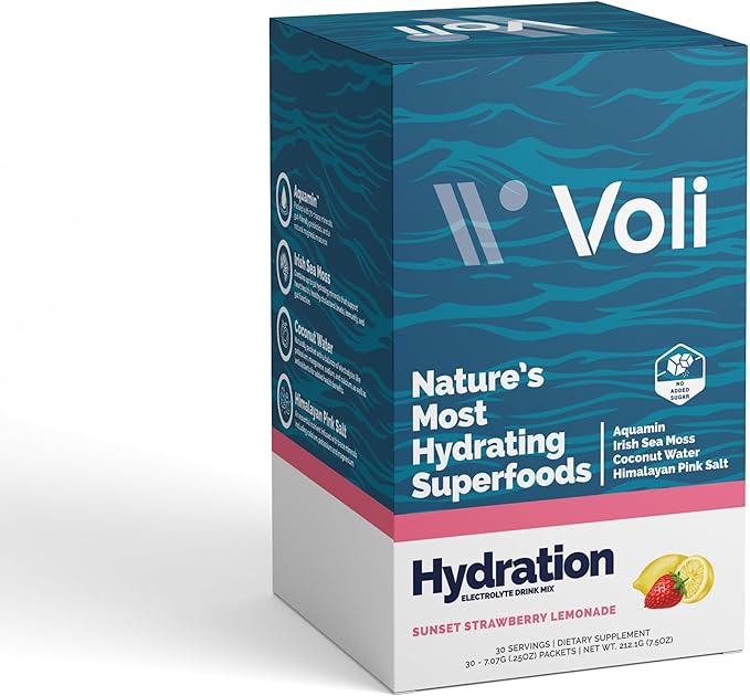 Voli Electrolytes Powder Packets | No Added Sugar Electrolyte Drink Mix for Hydration | Keto &