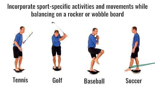 THERABAND Rocker Board Stability and Balance Trainer, Lateral Balance Board for Physical Therapy