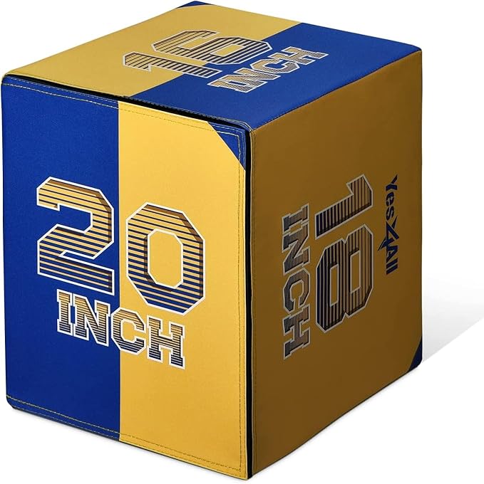 Yes4All 3-in-1 Soft-Padded Plyo Box With Wooden Core, Non-Slip Multi-Use Cushioned Plyometric Jump
