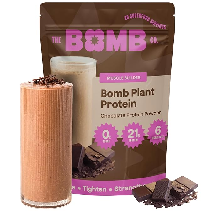 The Bomb Co. Bomb Plant Protein, Protein Powder with 21g Protein, Amino Acids, Zero Sugar, Pea