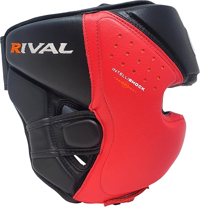 RIVAL Boxing RHG10 Intelli-Shock Headgear, D3O Front and Side Padding, Hook and Loop Back