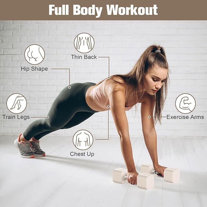 22LBS Adjustable Dumbbells Set, Adjustable Weight Dumbbells with 4 Levels 4.4lb, 6.6lb, 8.8lb