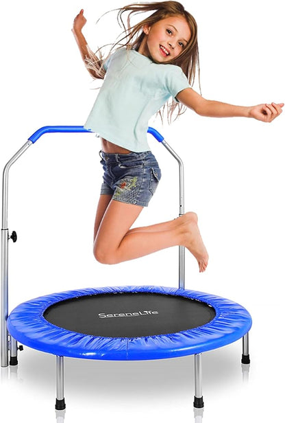 SereneLife 36/40" Foldable Mini Trampoline - Compact Fitness Trampoline for Kids Adults, Exercise
