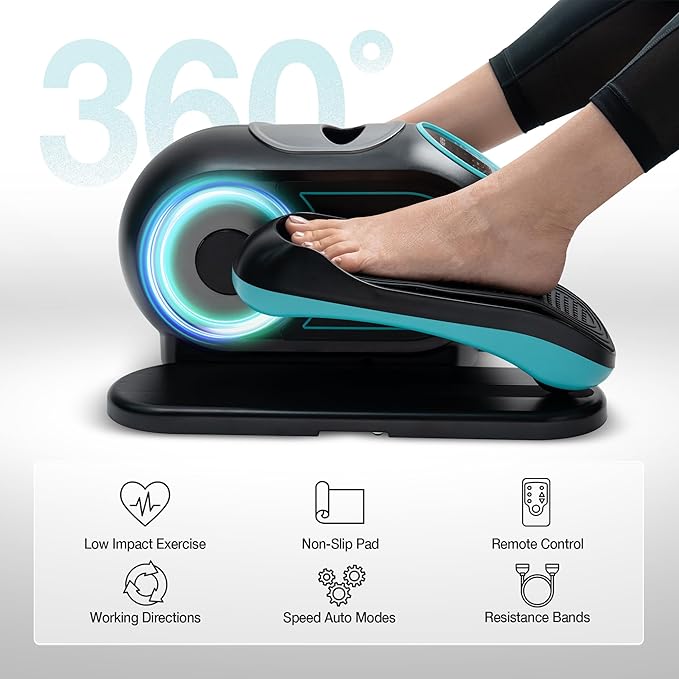Under Desk Elliptical Machine, Ellipse Leg Exerciser for Seniors, Seated Pedal Exerciser with