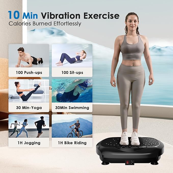 Vibration Plate Exercise Machine - Whole Body Workout Vibration Platform Lymphatic Drainage Machine