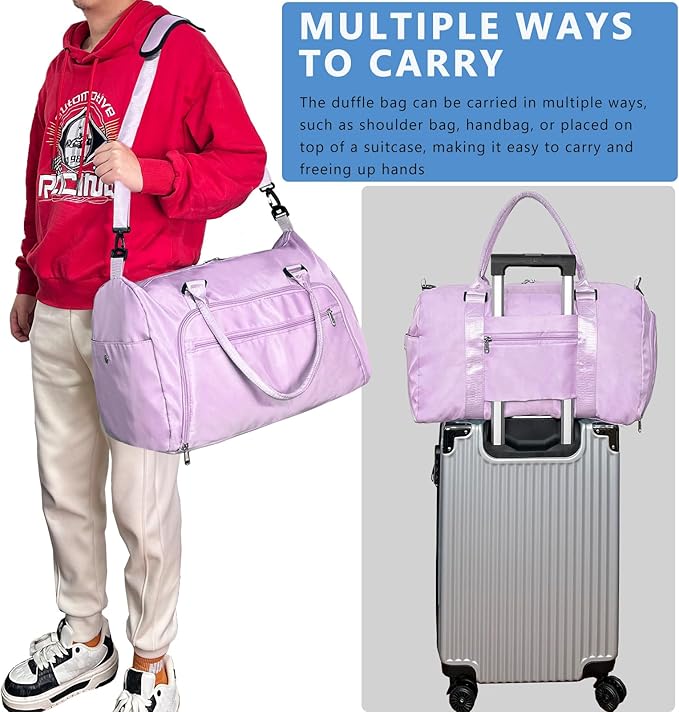 woogwin Gym Bag for Men & Women with Shoes & Wet Compartment Waterproof Duffle Bag for Travel