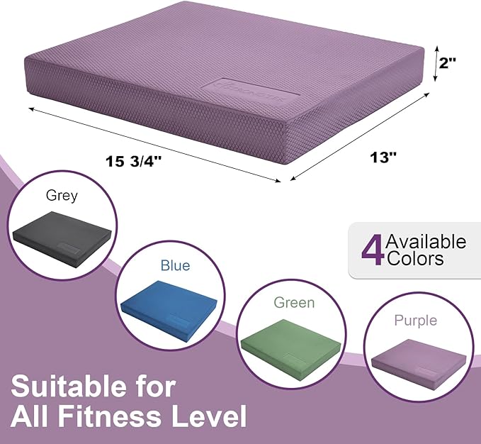 StrongTek Professional Foam Exercise Balance Pad - 15.8" x 13" x 2", High-Density TPE Foam Knee