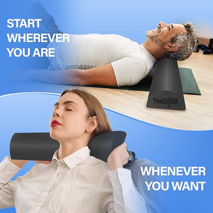 Yes4All Medium Firm Half Foam Rollers for Post-Workout Relaxation, 12/18/24/36 inch PE Foam Roll