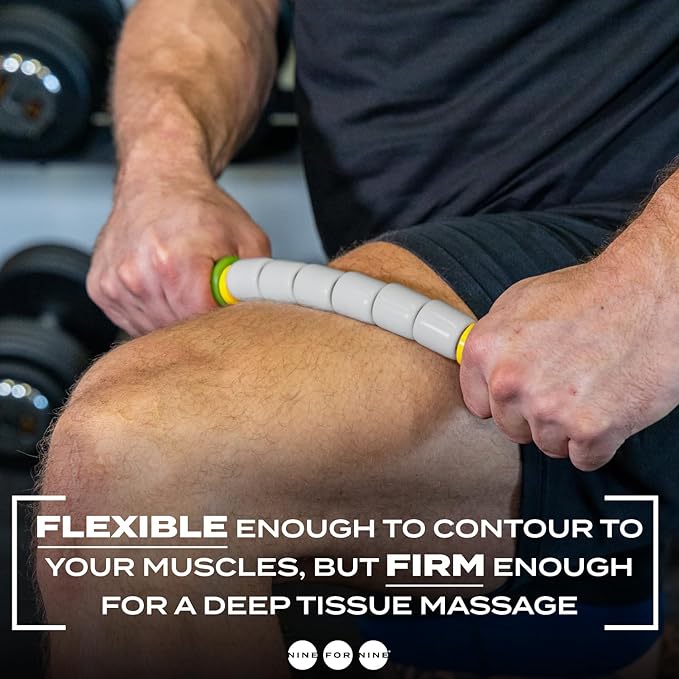 Massage Stick 14" Flexible Handheld Spindle Massage Roller - Full Body Muscle Recovery & Myofascial