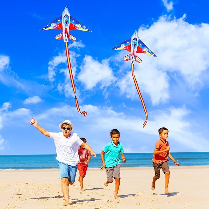 Fighter Jet Kites for Kids & Adults - Durable Airplane Kites for Boys Ages 8-12 & 4-8 with Kite