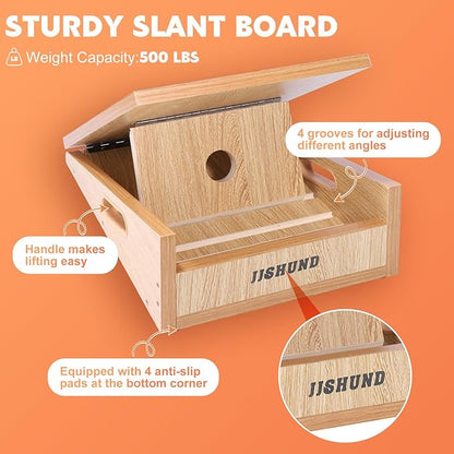 Slant Board for Calf Stretching, Adjustable Wooden Calf Stretcher Incline Board, Calf Stretch Board