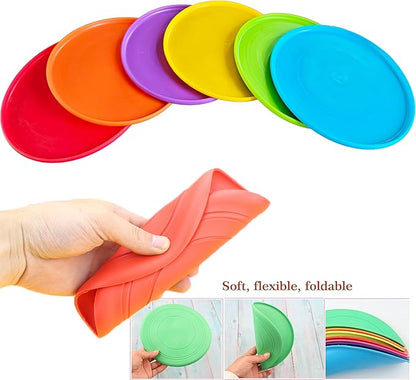 Kids Flying Disc Toy Outdoor Playing Lawn Game Disk Flyer for Kindergarten Teaching Soft Silicone