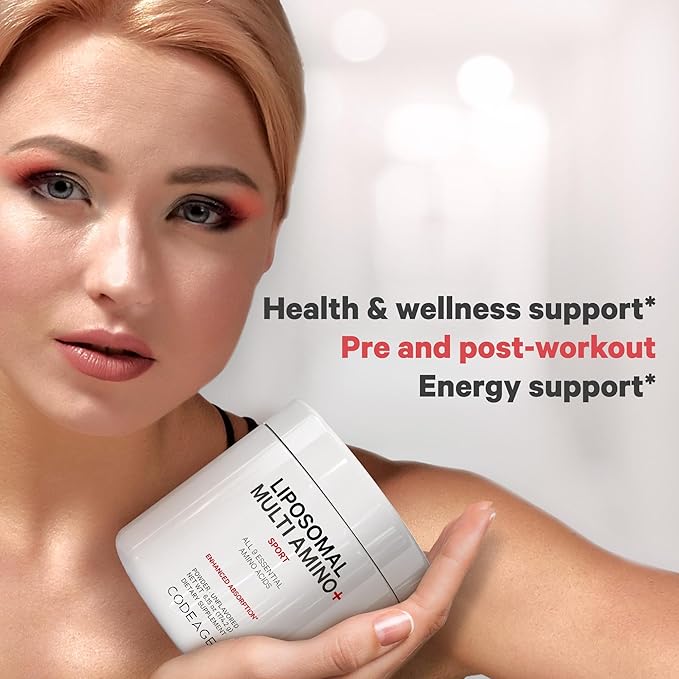 Codeage Liposomal Multi Amino Powder Supplement - BCAA & EAA Supplement All 9 Essential Amino