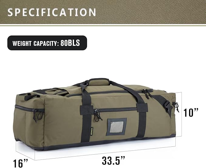86l Large Duffel Bag For Travel, Gym & Sports - Water Repellent Polyester, Hidden Straps, Shoe