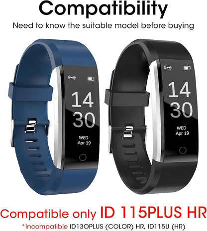 Watch Bands Replacement for ID115plus HR, Very Fit Pro Activity Fitness Tracker Wrist Bands Set