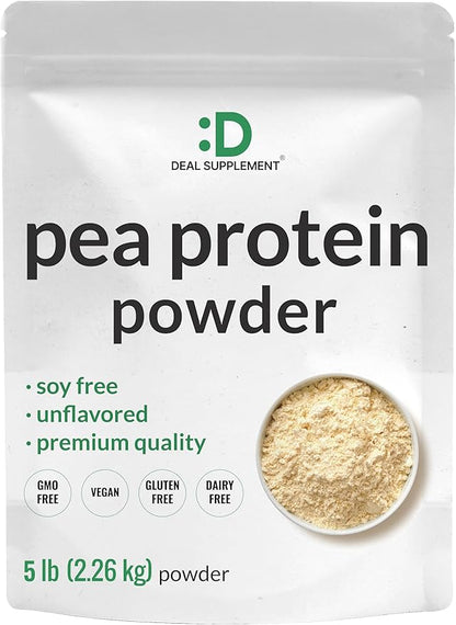 Unflavored Pea Protein Powder, 5lbs ??Premium North American Grown Peas ??Easily Digested Isolate