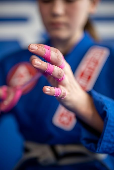 Bighorn Athletics Pro Series Jiu-Jitsu Finger Tape, 8-Rolls with Tin Holder, Enhanced Strength