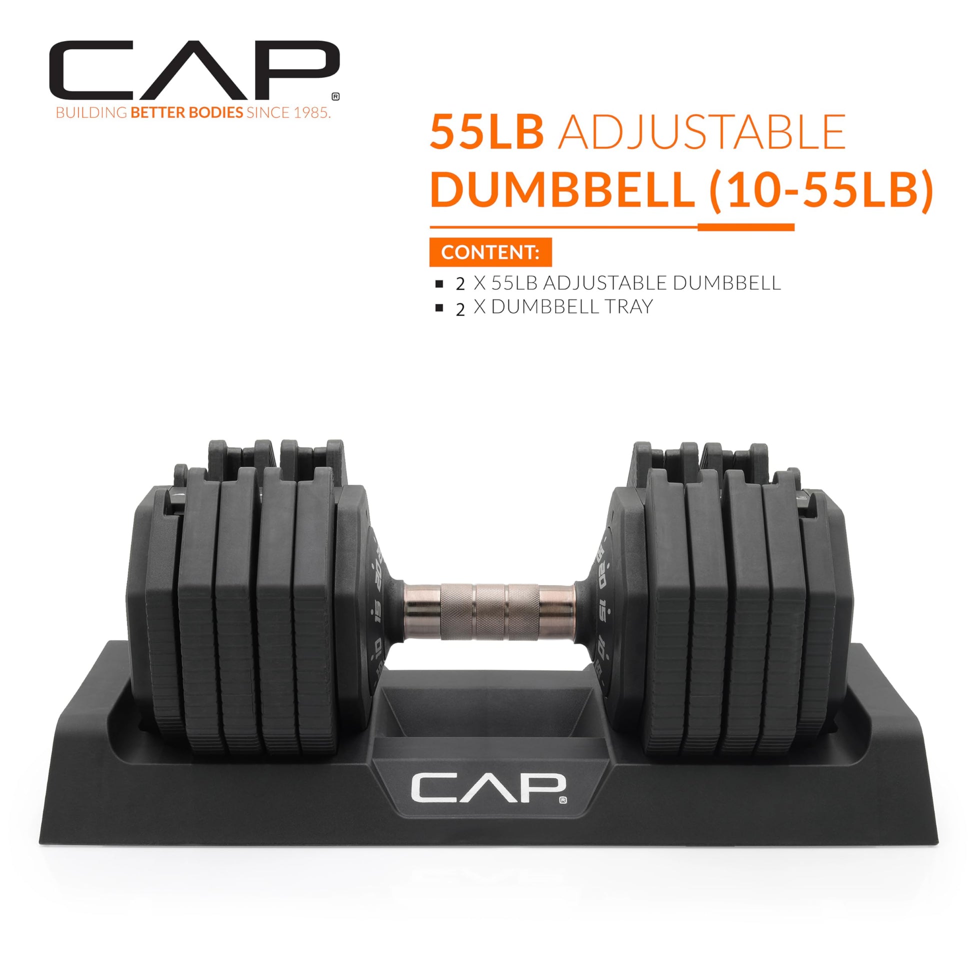 CAP ADJUSTABELL Adjustable Dumbbell Set, Premium Quick Select Adjustable Weights for Home Gym